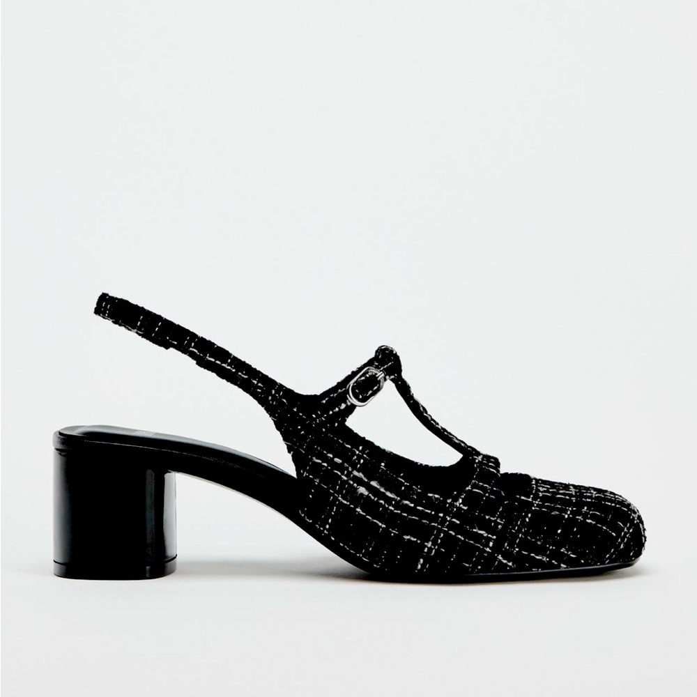 CHANEL VIBES!!! ✨ Zara Tweed Block Heel Slingback